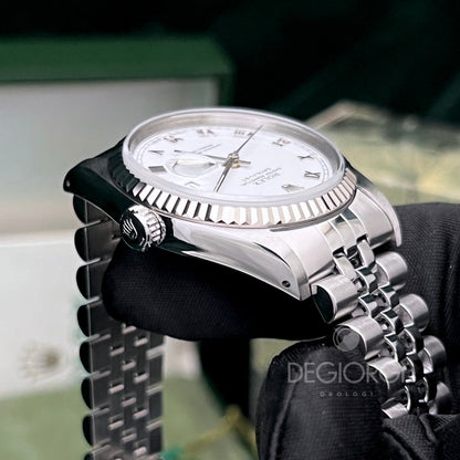 Rolex Datejust 16234 Jubilee Bianco Romani Piccoli