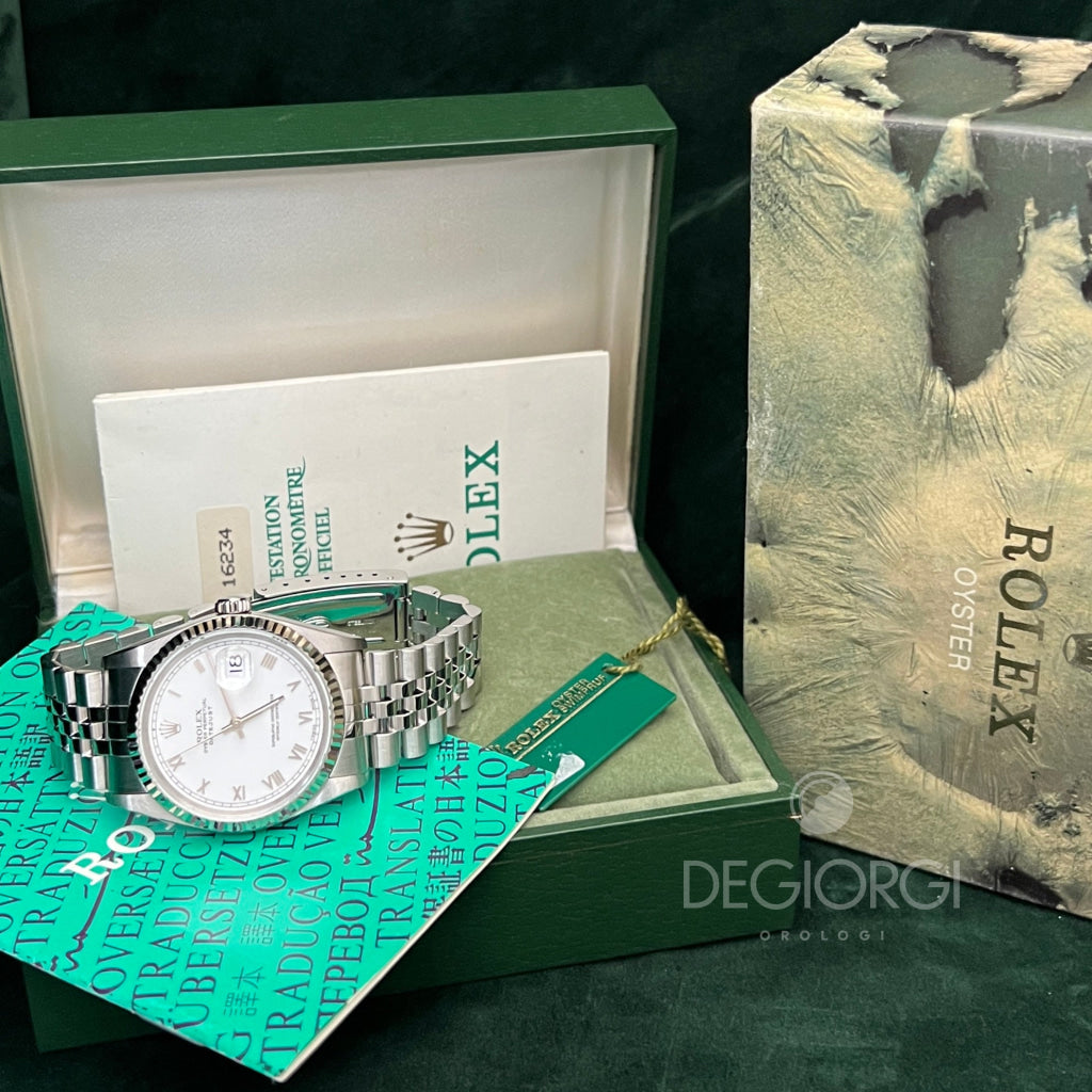 Rolex Datejust 16234 Jubilee Bianco Romani Piccoli