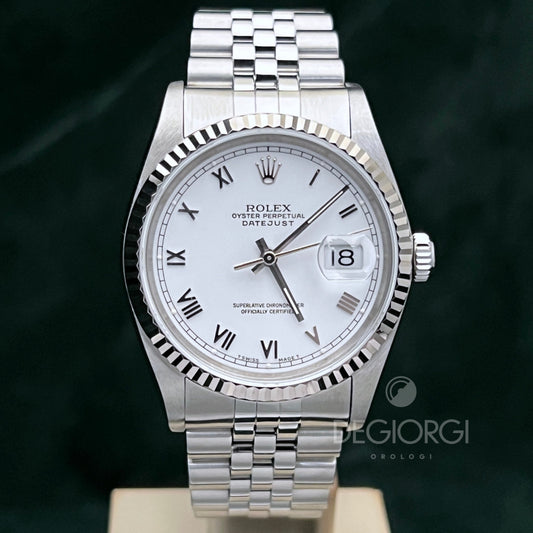 Rolex Datejust 16234 Jubilee Bianco Romani Piccoli