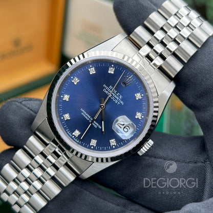 Rolex Datejust 16234 Jubilee Blu Diamanti