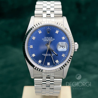 Rolex Datejust 16234 Jubilee Blu Diamanti
