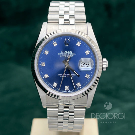 Rolex Datejust 16234 Jubilee Blu Diamanti