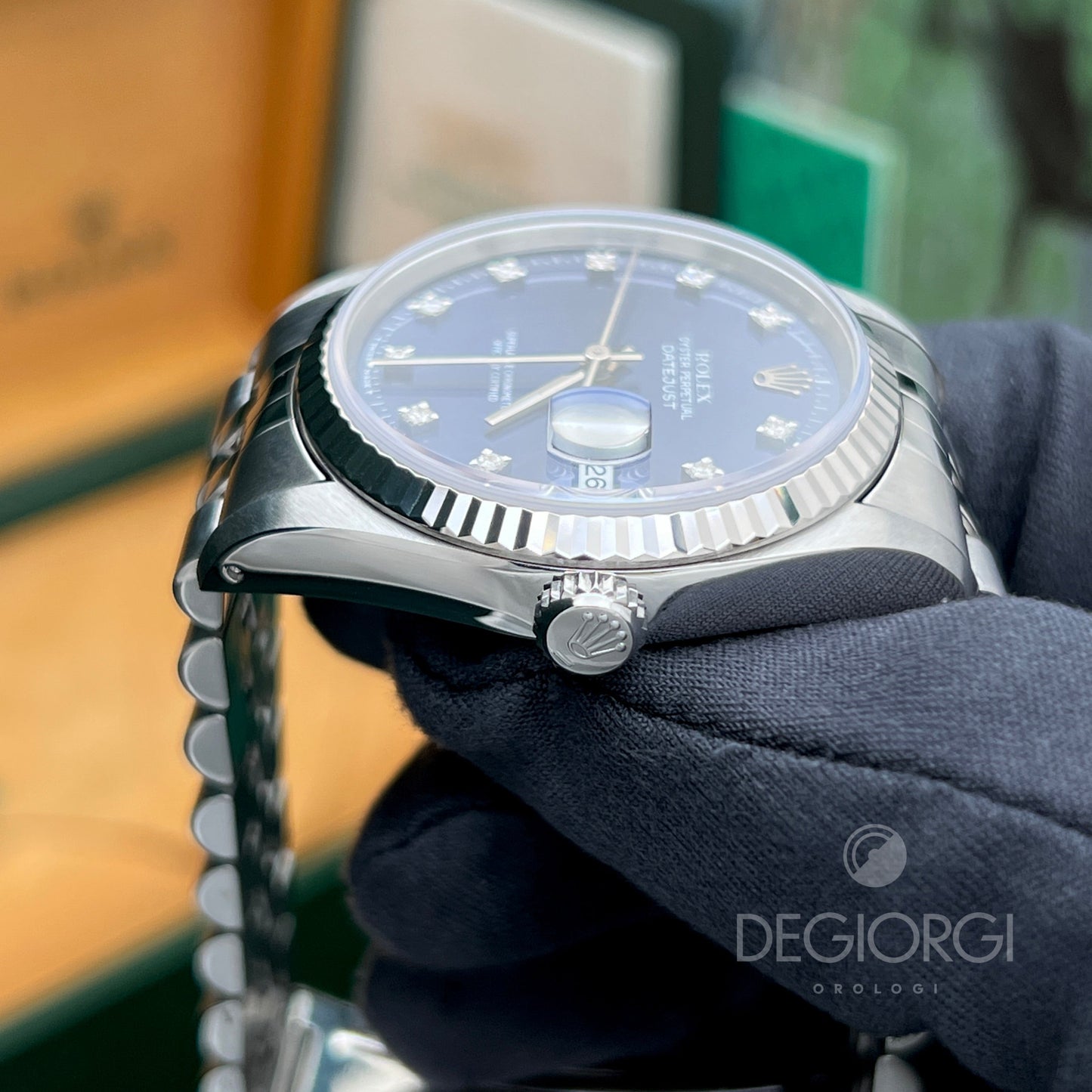 Rolex Datejust 16234 Jubilee Blu Diamanti