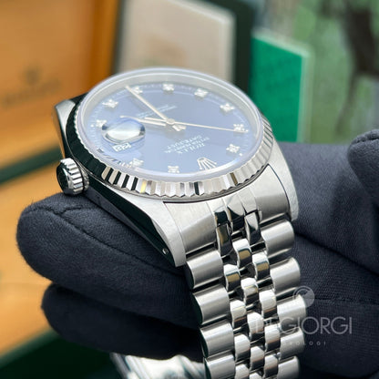 Rolex Datejust 16234 Jubilee Blu Diamanti