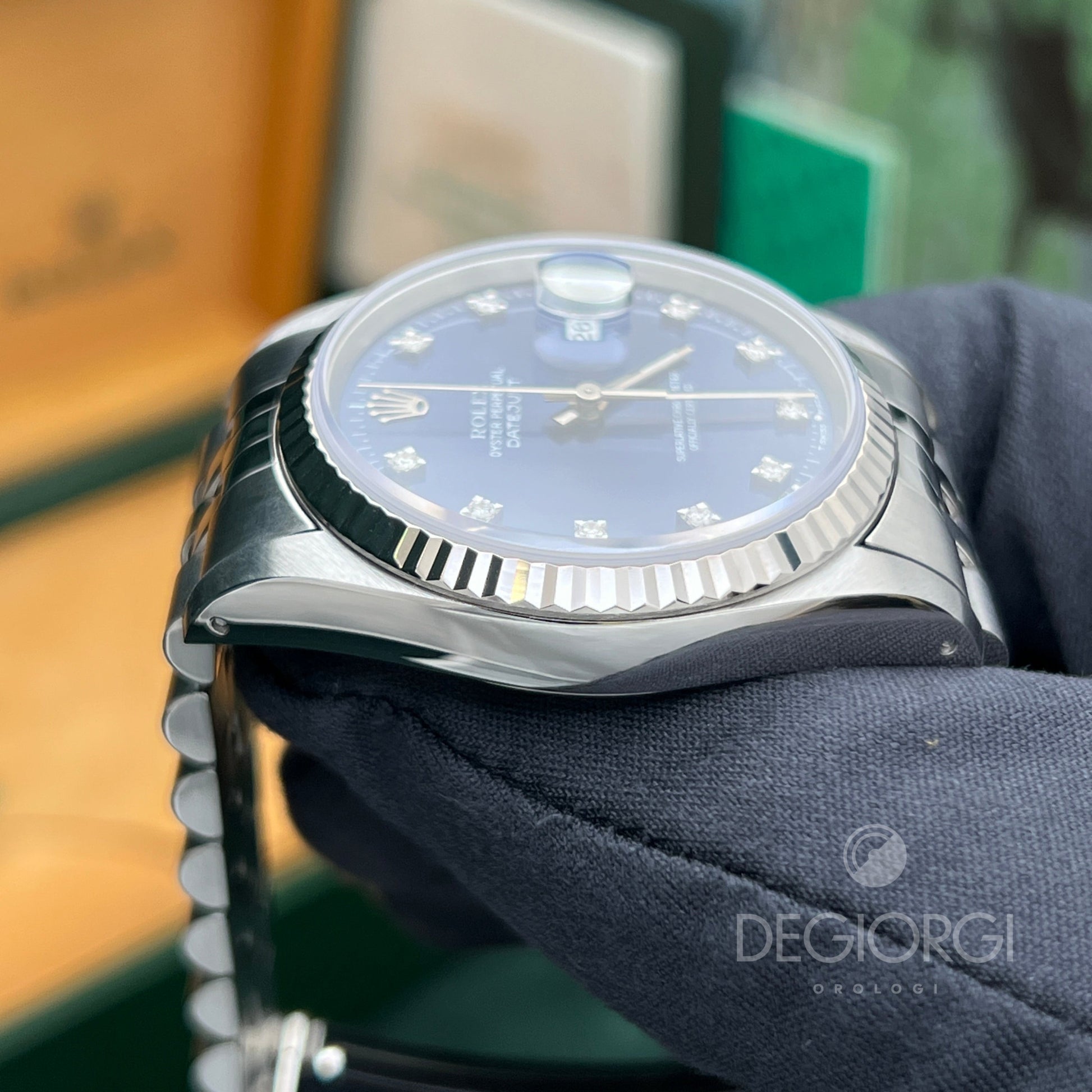 Rolex Datejust 16234 Jubilee Blu Diamanti