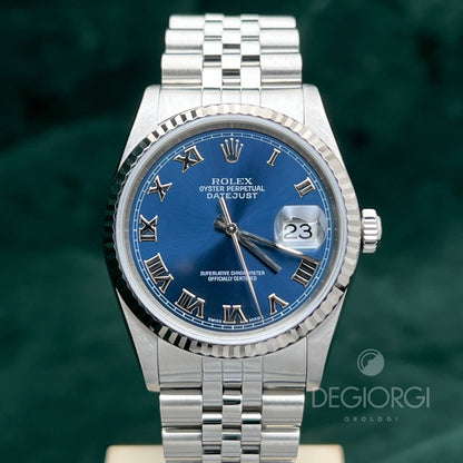 Rolex Datejust 16234 Jubilee Blu Romani