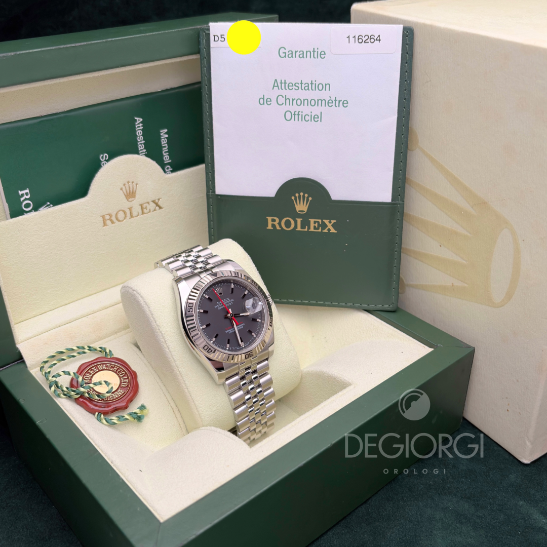 Rolex Datejust Turn o Graph 116264 Jubilee 36 mm Nero