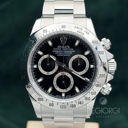 Rolex Daytona 116520 Nero RRR 40 mm Acciaio Oyster