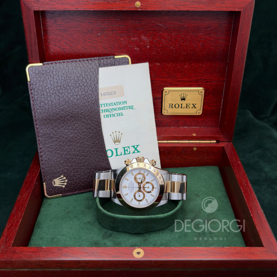Rolex Daytona 16523 Oyster 40 mm Acciaio e Oro Giallo Zenith Bianco