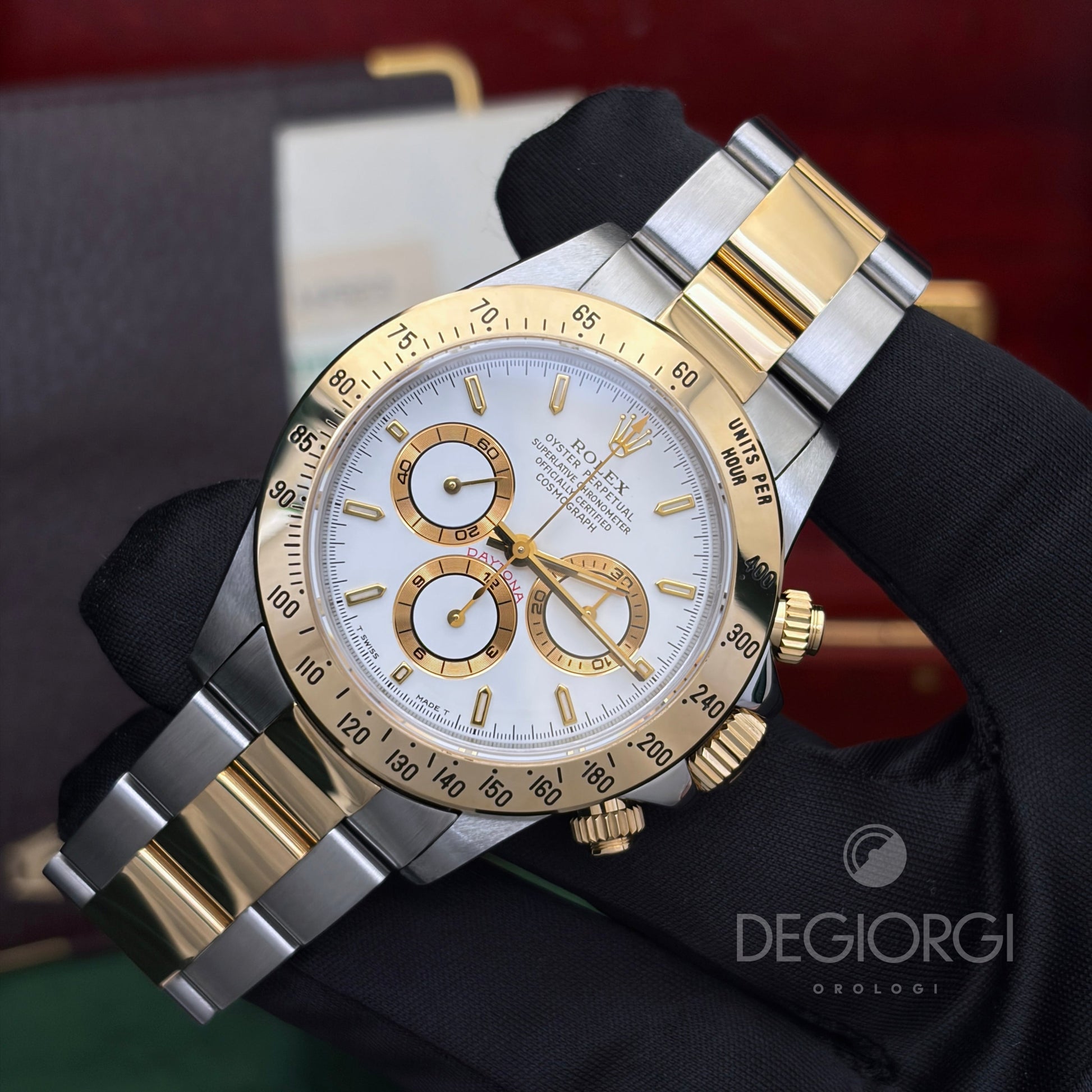 Rolex Daytona 16523 Oyster 40 mm Acciaio e Oro Giallo Zenith Bianco