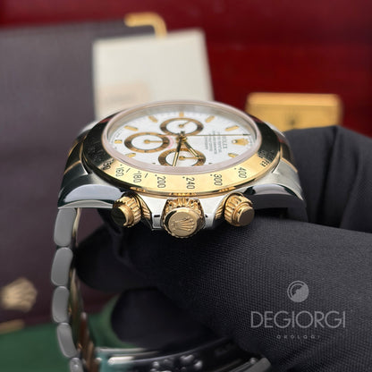 Rolex Daytona 16523 Oyster 40 mm Acciaio e Oro Giallo Zenith Bianco