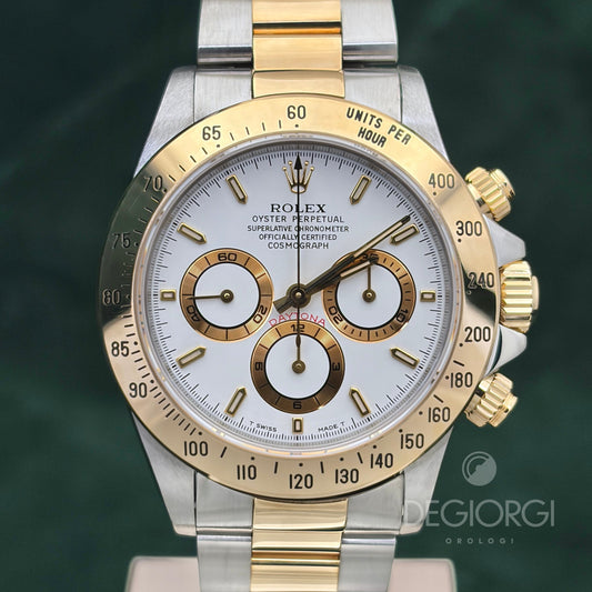 Rolex Daytona 16523 Oyster 40 mm Acciaio e Oro Giallo Zenith Bianco