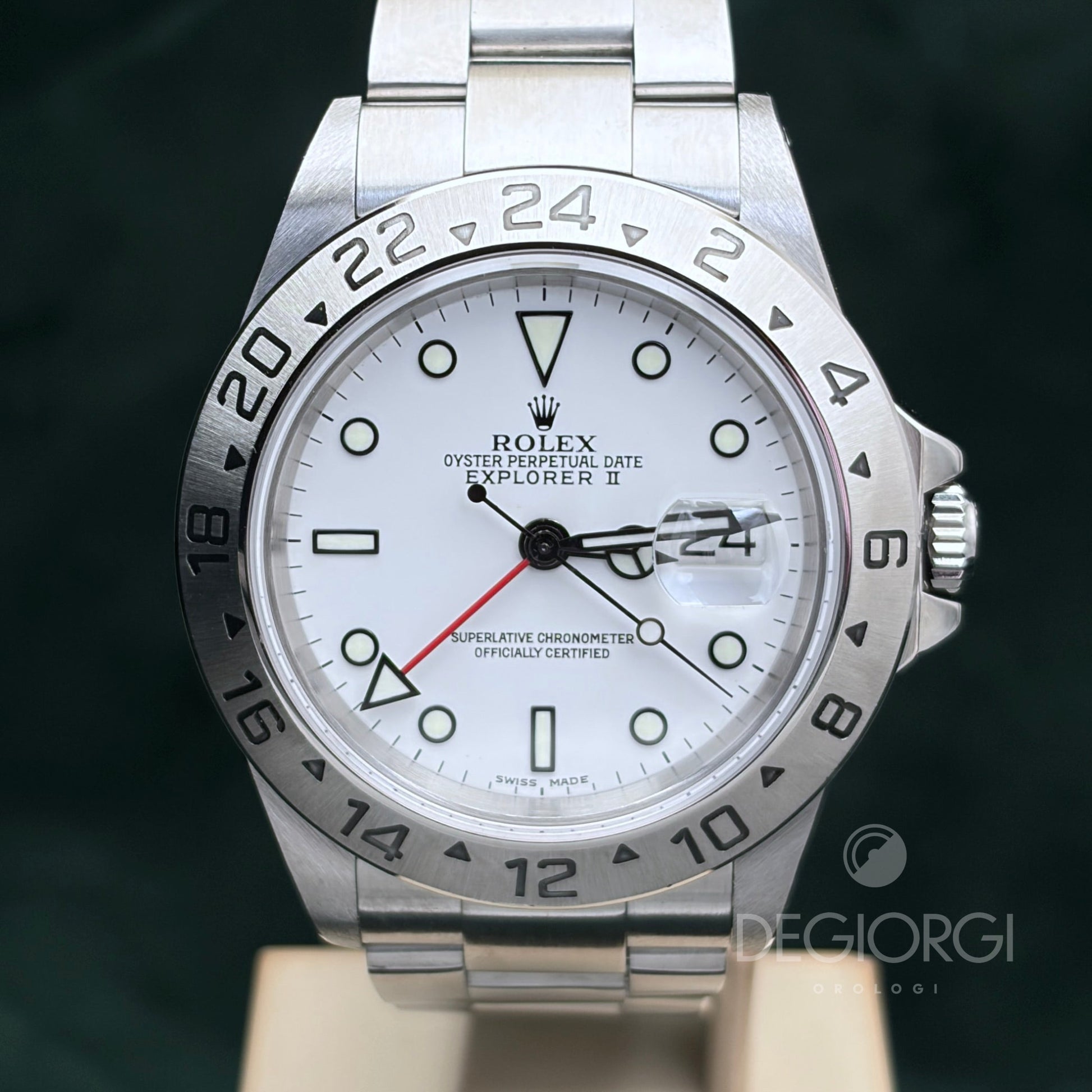 Rolex Explorer II 16570 Luminova 40 mm Acciaio Bianco