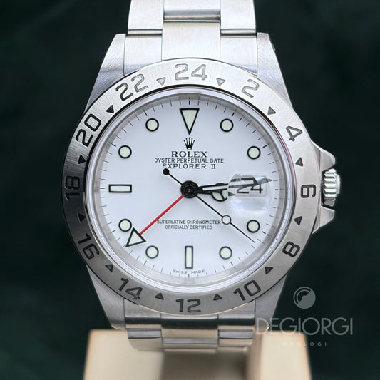 Rolex Explorer II 16570 Luminova 40 mm Acciaio Bianco