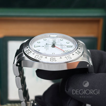 Rolex Explorer II 16570 Luminova 40 mm Acciaio Bianco