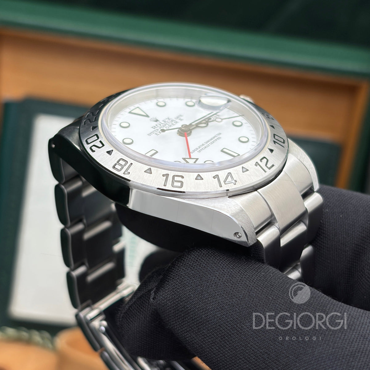 Rolex Explorer II 16570 Luminova 40 mm Acciaio Bianco
