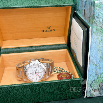 Rolex Explorer II 16570 Luminova 40 mm Acciaio Bianco