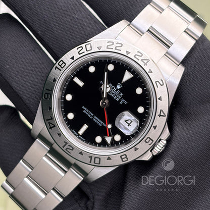 Rolex Explorer II 16570 Nero 40 mm Senza Fori Luminova