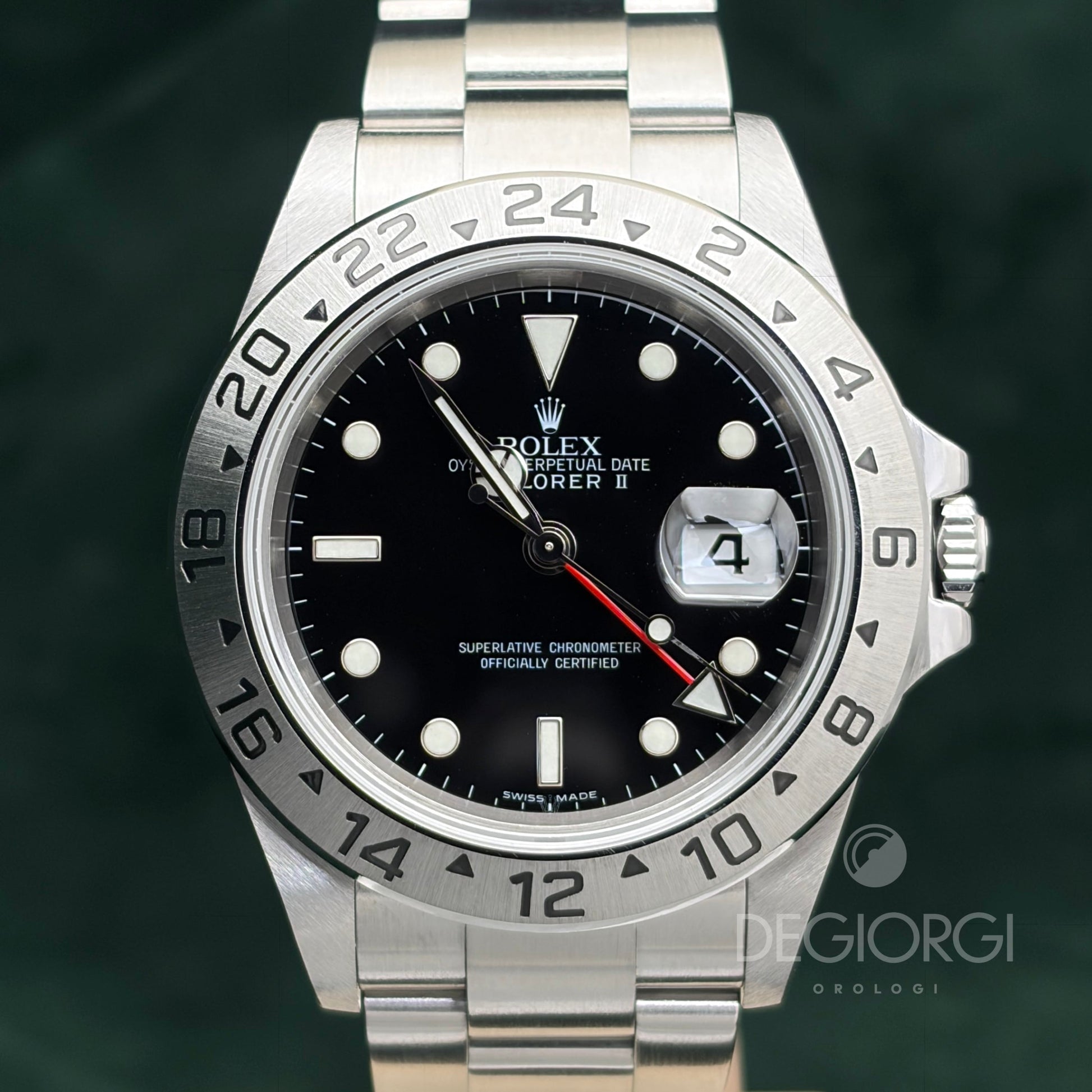 Rolex Explorer II 16570 Nero 40 mm Senza Fori Luminova