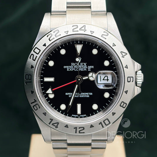 Rolex Explorer II 16570 Nero 40 mm Senza Fori Luminova