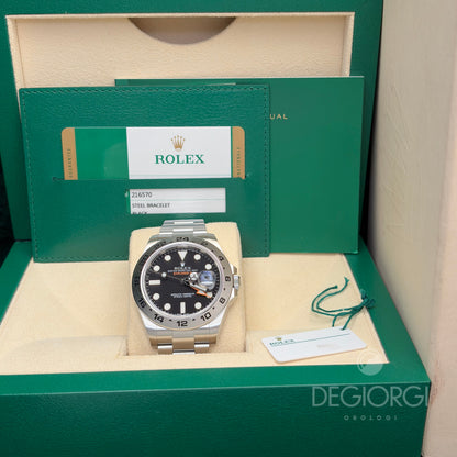 Rolex Explorer II 216570 Nero 42 mm Acciaio Oyster