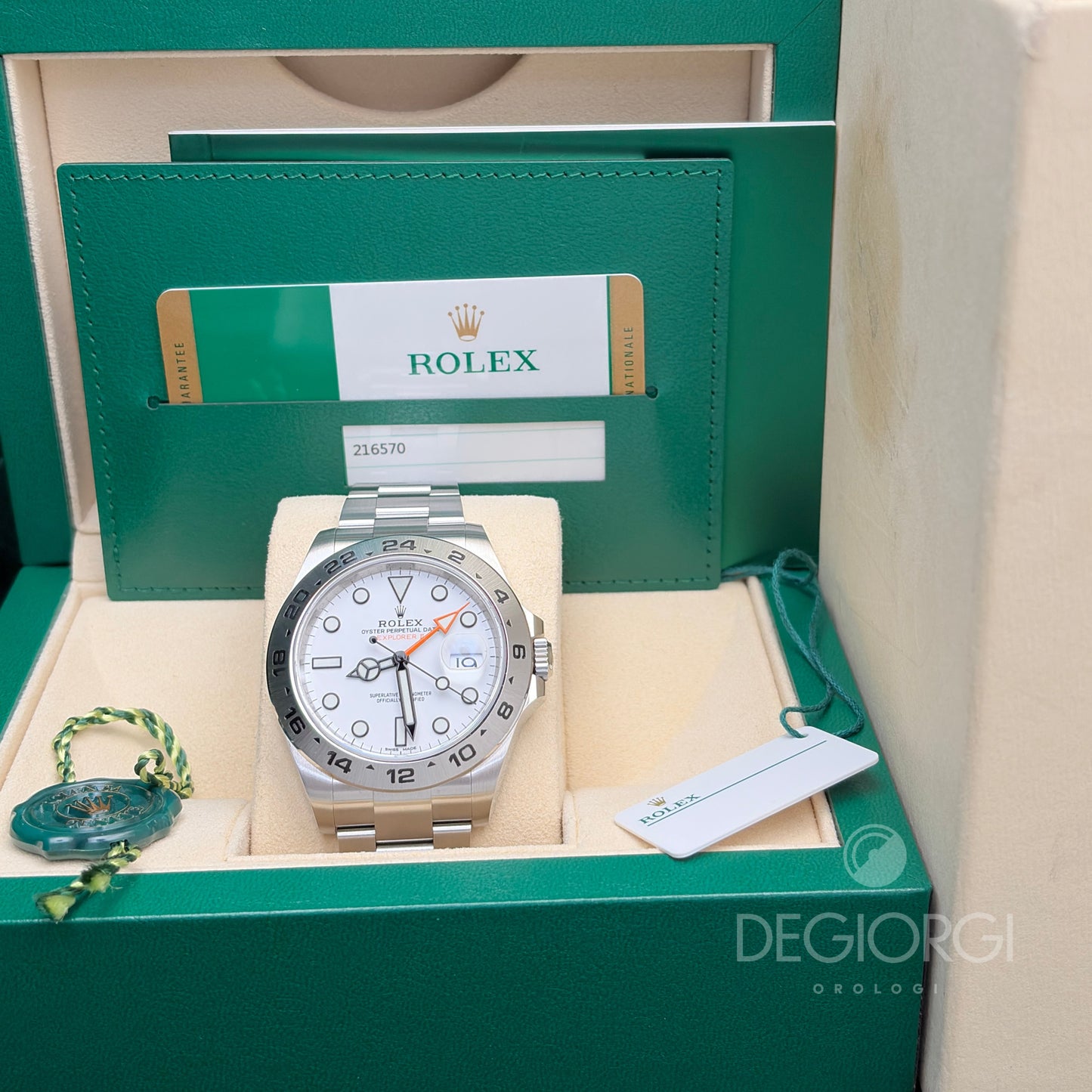 Rolex Explorer II 216570 Oyster 42 mm Acciaio Bianco
