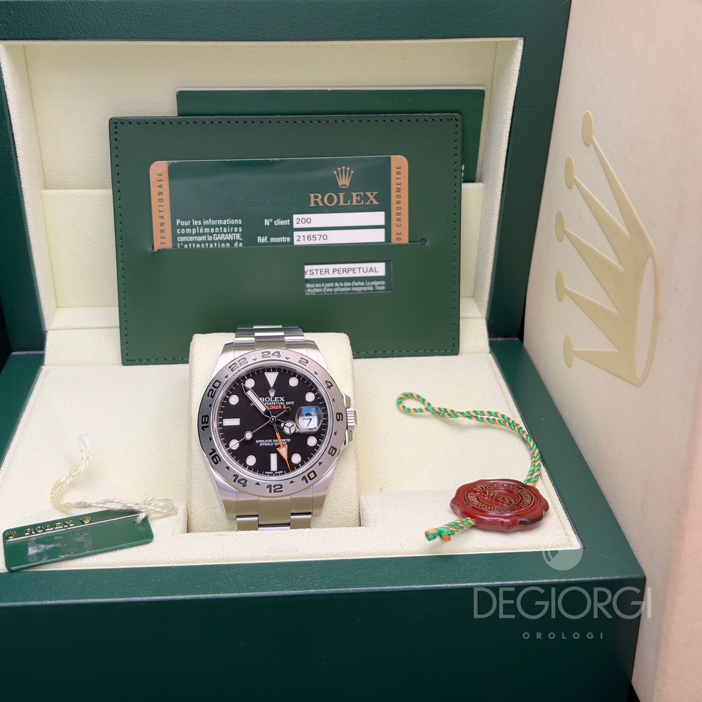 Rolex Explorer II 216570 Oyster 42 mm Acciaio Nero