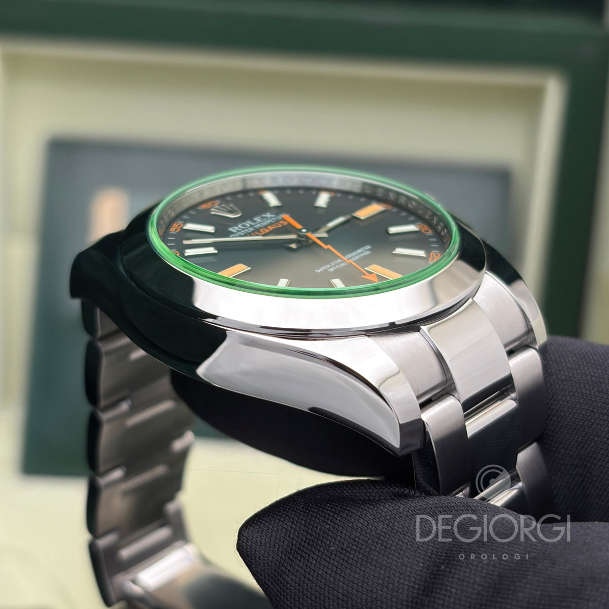 Rolex Milgauss 116400GV Vetro Verde 40 mm Acciaio Oyster