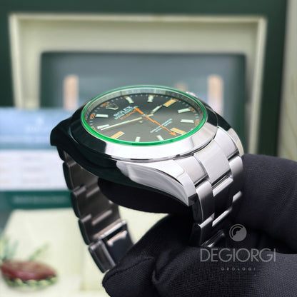 Rolex Milgauss 116400GV Vetro Verde 40 mm Acciaio Oyster