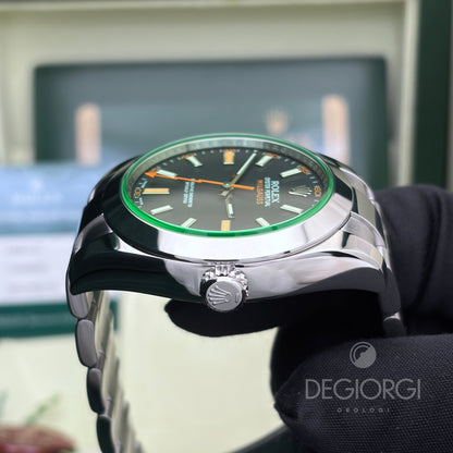 Rolex Milgauss 116400GV Vetro Verde 40 mm Acciaio Oyster