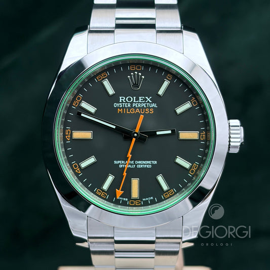 Rolex Milgauss 116400GV Vetro Verde 40 mm Acciaio Oyster