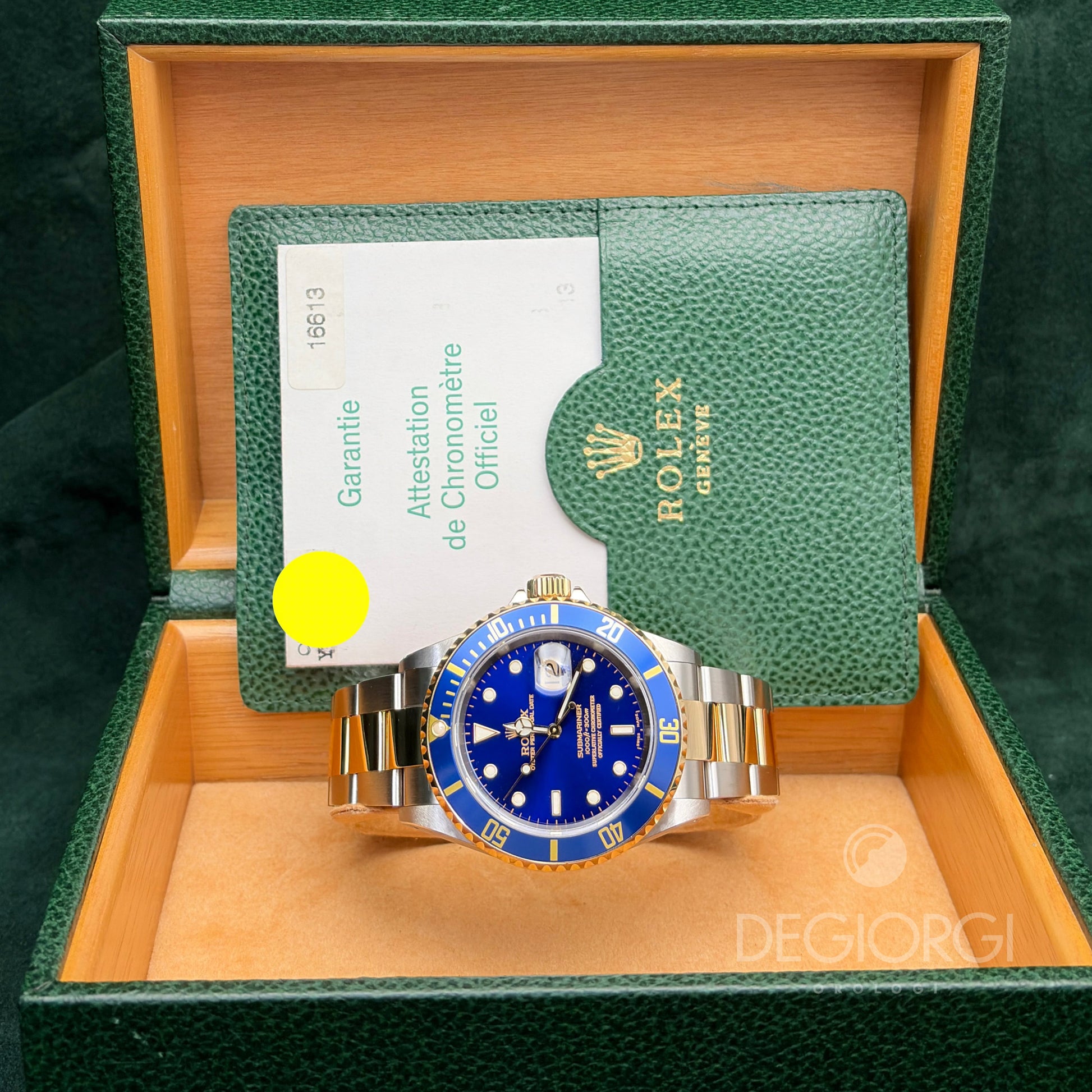 Rolex Submariner 16613 Oyster 40 mm Acciaio e Oro Giallo Blu