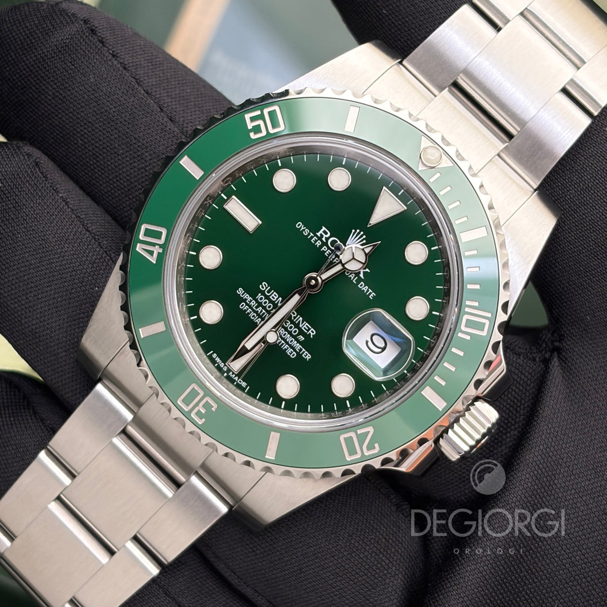 Rolex Submariner Date 116610LV Hulk 40 mm Acciaio Oyster