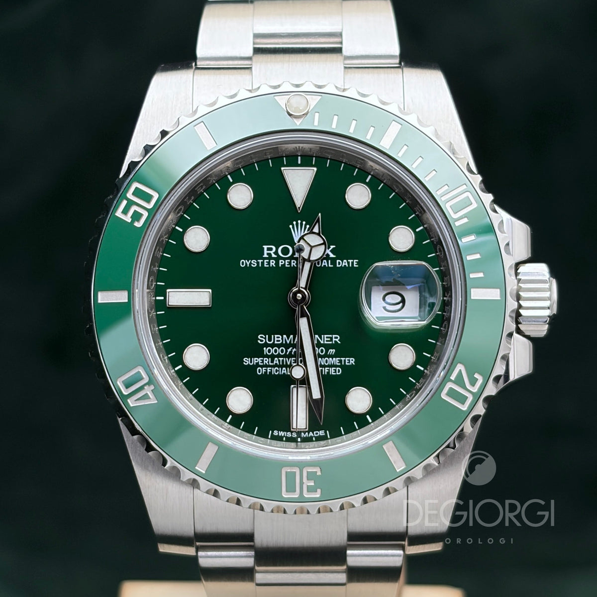 Rolex Submariner Date 116610LV Hulk 40 mm Acciaio Oyster
