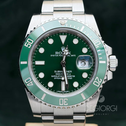 Rolex Submariner Date 116610LV Hulk 40 mm Acciaio Oyster