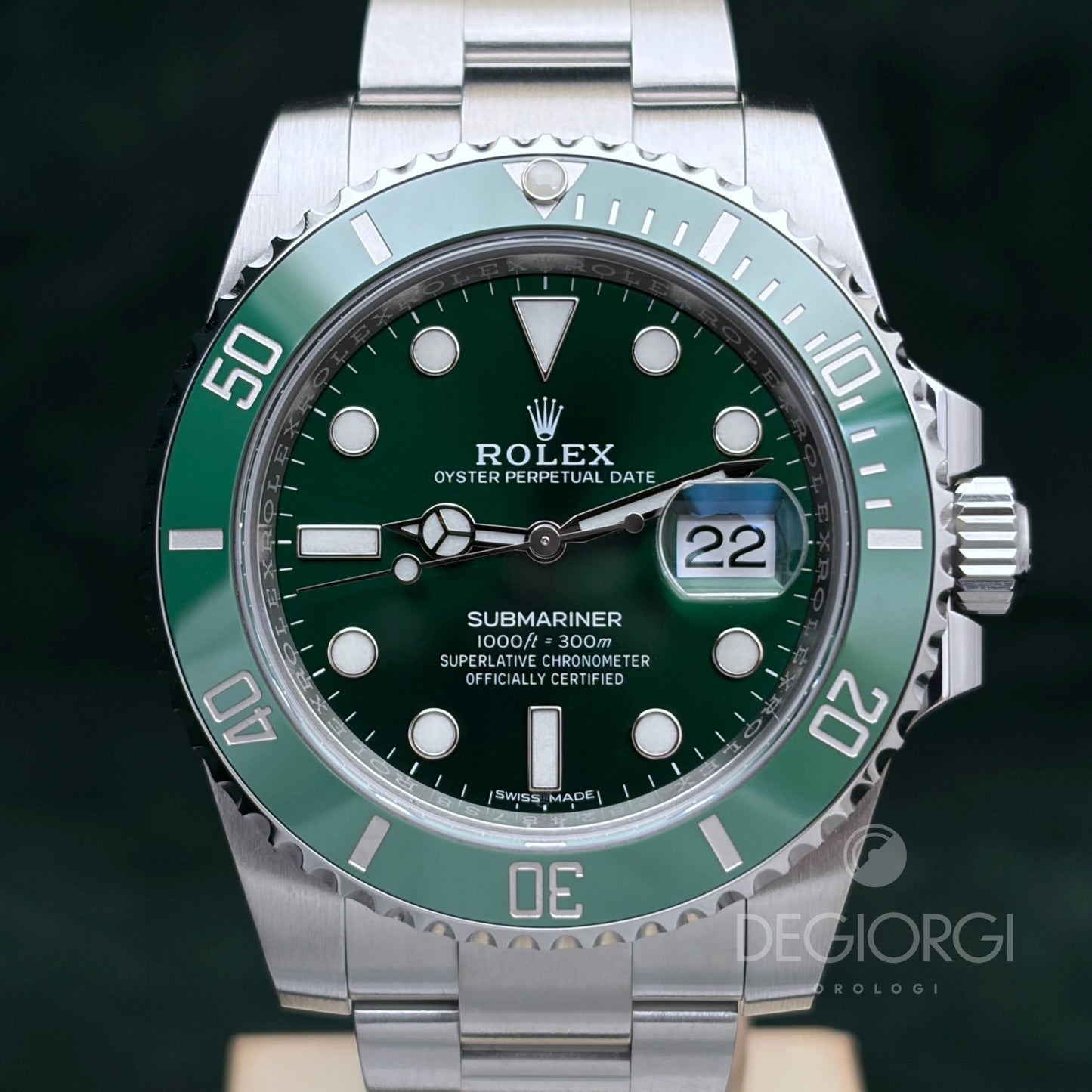 Rolex Submariner Date 116610LV Hulk 40 mm Acciaio Oyster