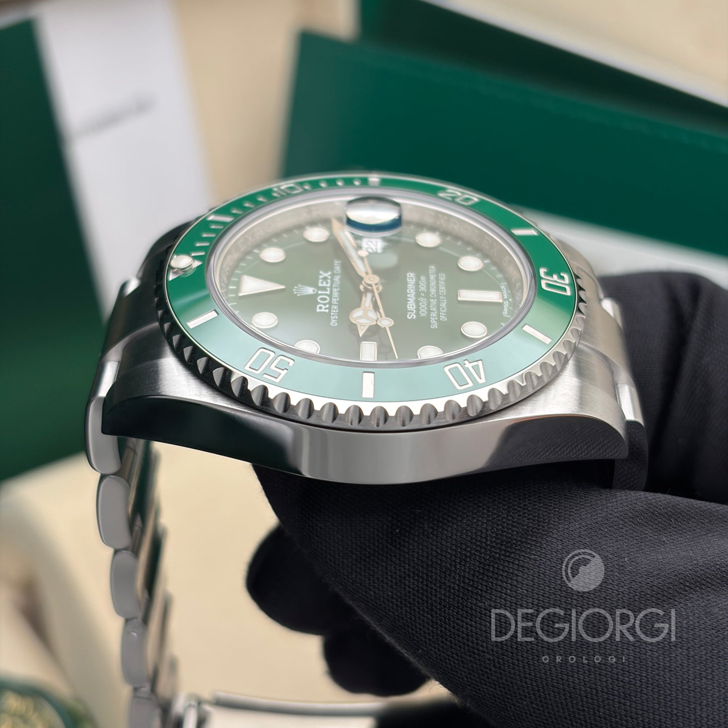 Rolex Submariner Date 116610LV Hulk 40 mm Acciaio Oyster