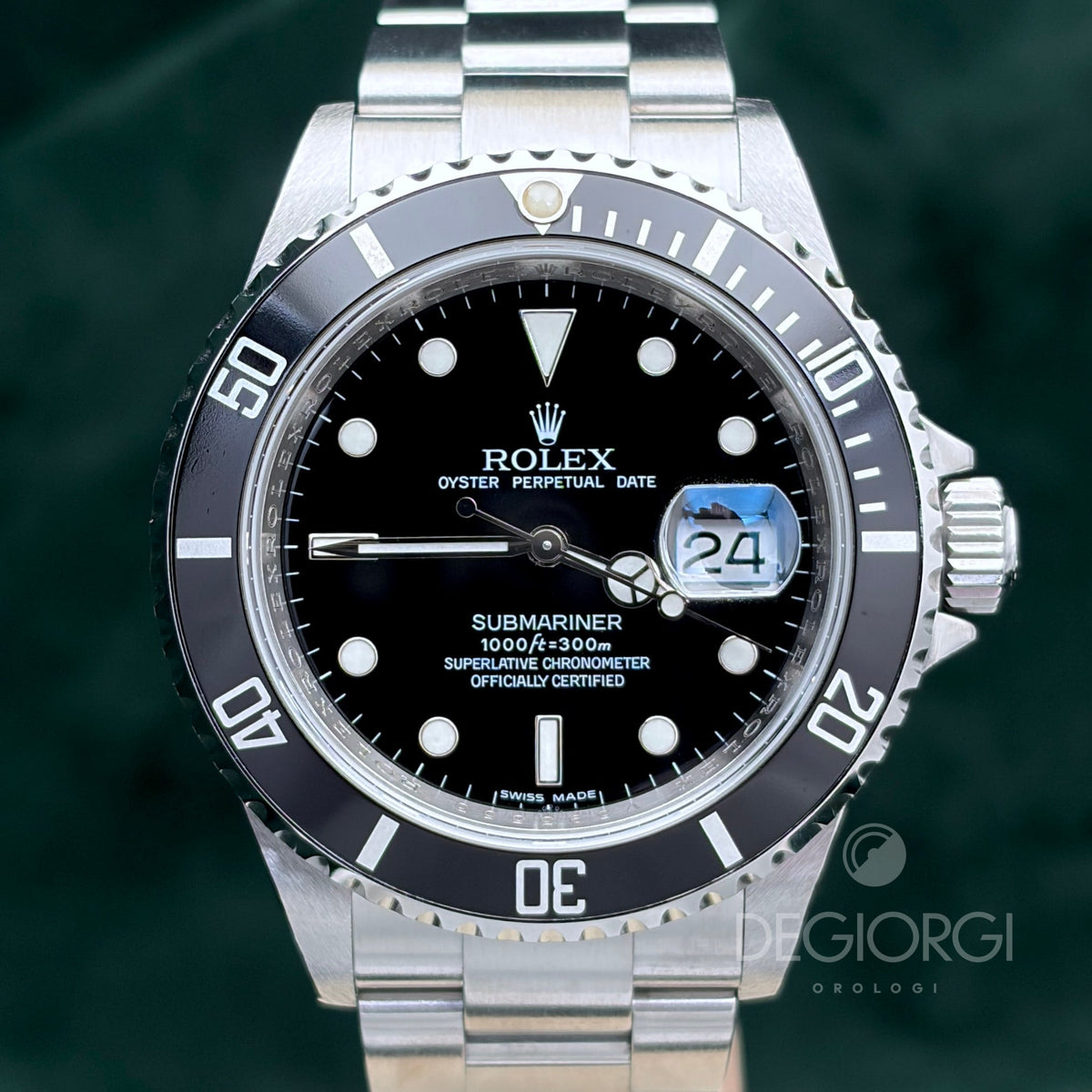 Rolex Submariner Date 16610 RRR Card 40 mm Acciaio Nero