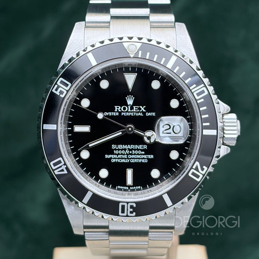 Rolex Submariner Date 16610 RRR Card 40 mm Acciaio Nero