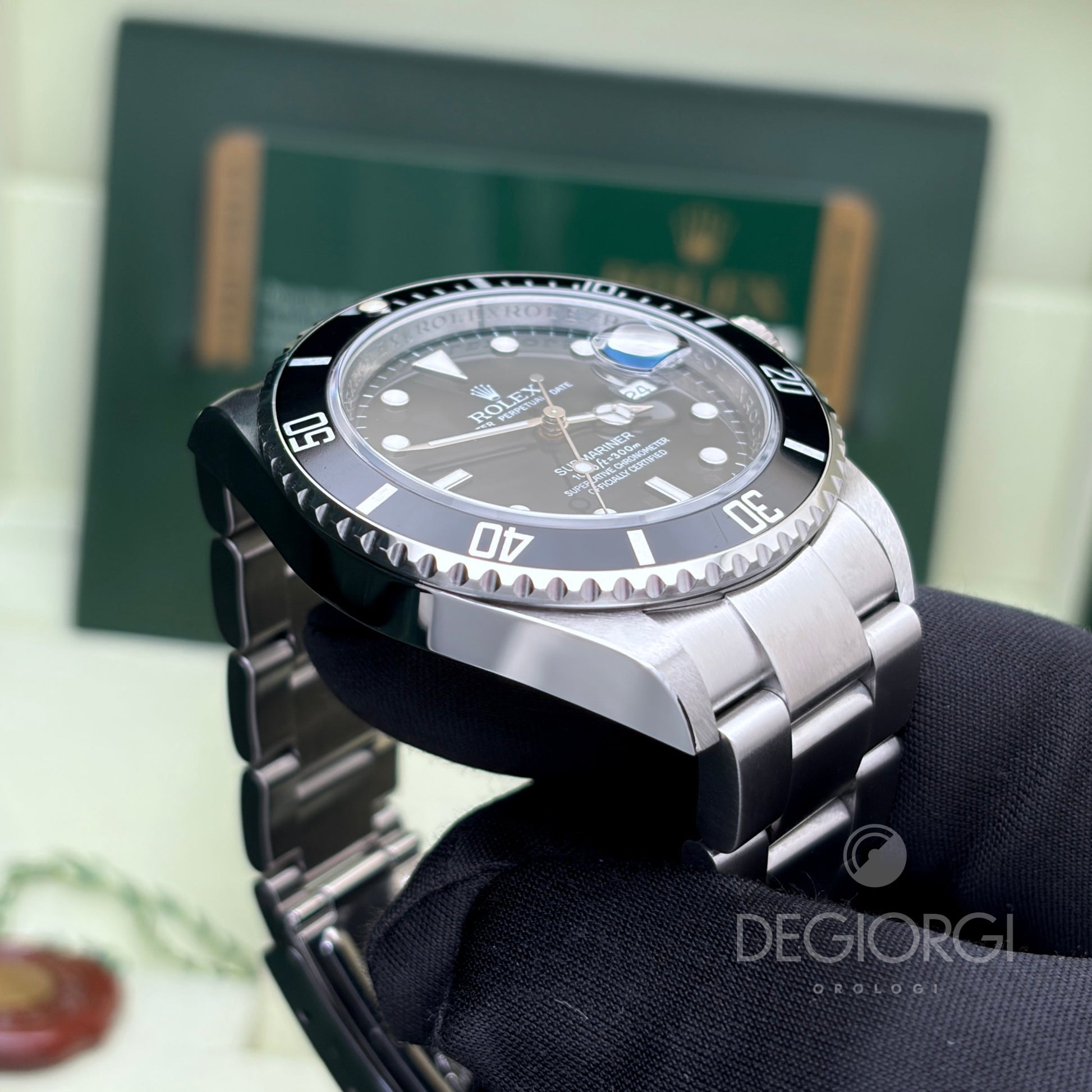 Rolex Submariner Date 16610 RRR Card 40 mm Acciaio Nero