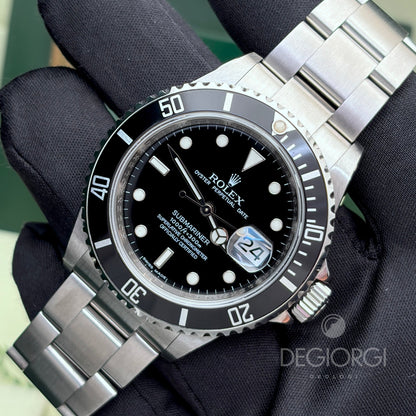 Rolex Submariner Date 16610 RRR Card 40 mm Acciaio Nero