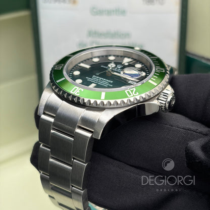 Rolex Submariner Date 16610LV Kermit Ghiera verde 40 mm Acciaio Oyster