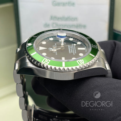 Rolex Submariner Date 16610LV Kermit Ghiera verde 40 mm Acciaio Oyster